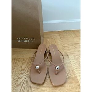 Like New - Loeffler Randall Tan Odessa Leather Heeled Sandal